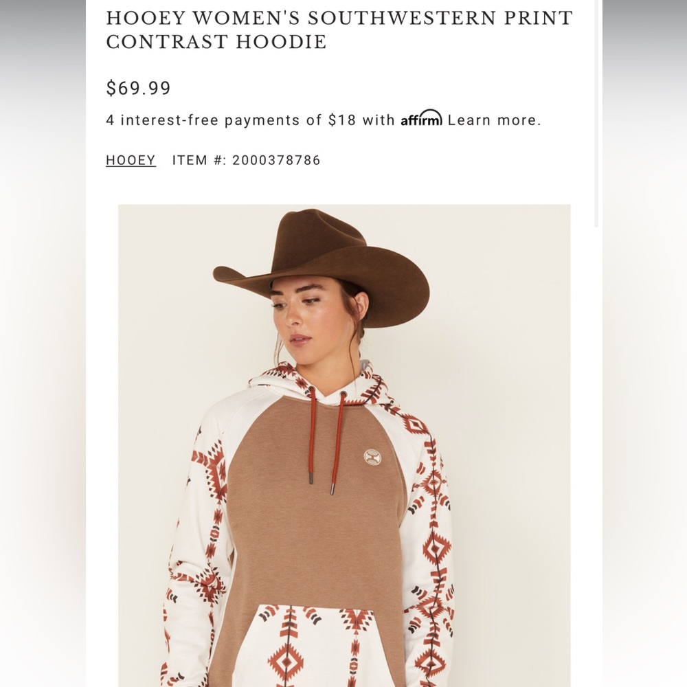 Hooeys Women’s Southwestern print hoodie